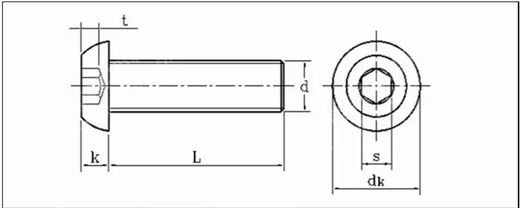 Hex Socket Flange Head Titanium Bolt M8