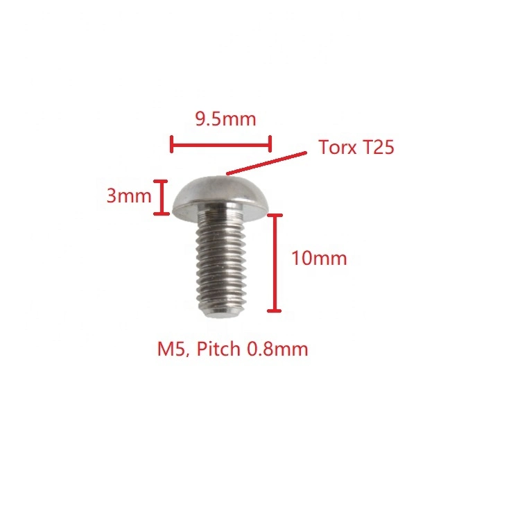 High Quality Fastener Rotor Baut M3 M6 T25 M5X10 Titanium Aluminum Color Pan Flat Head Bolt Screw